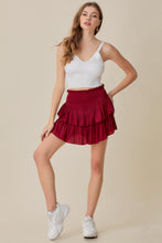 Load image into Gallery viewer, Maroon Out Tiered Skort
