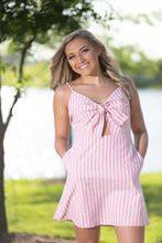 Load image into Gallery viewer, Tie Me Pink Striped Dress