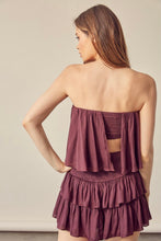 Load image into Gallery viewer, Raleigh Ruffle Burgundy Romper