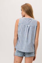 Load image into Gallery viewer, LAST ONE! Seaside Striped Knit Dark Blue Top