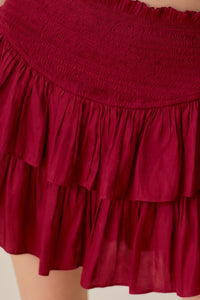 Maroon Out Tiered Skort