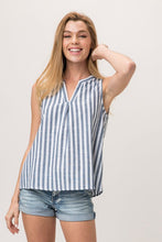 Load image into Gallery viewer, Seaside Striped Knit Dark Blue Top