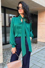 Load image into Gallery viewer, LAST ONE! Walk This Way Emerald Green Silk Shirt