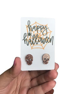 Sugar Skull Halloween Stud Earrings