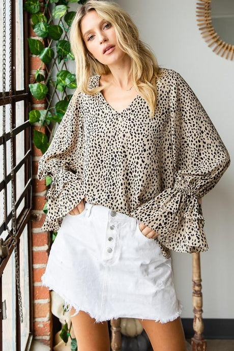 LAST ONE! Falling For You Bell Sleeve Top