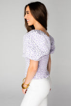 Load image into Gallery viewer, Buddy Love Billie Smocked Puff Sleeve Top - Lavender Field