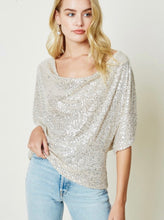 Load image into Gallery viewer, Champagne Night Sequin Top