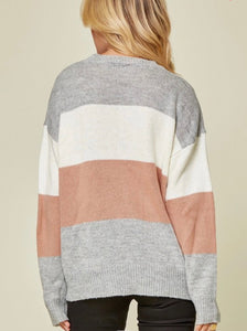 Fall Leaves Color Block Sweater