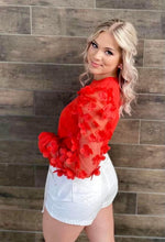 Load image into Gallery viewer, It Was Always You Balloon Sleeve Top - Red