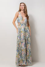 Load image into Gallery viewer, Lavender Fields Floral Pleated Maxi Dress