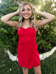Seemingly Red Tie Back Dress