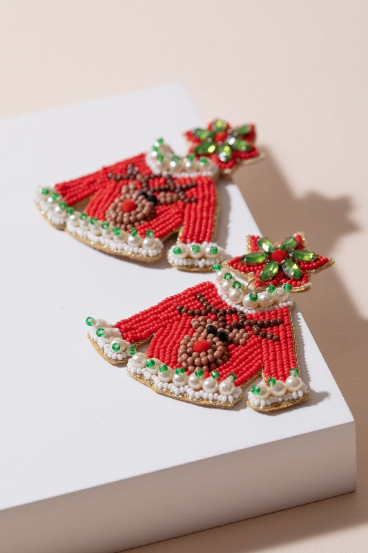Here Comes Rudolph Beaded Earrings