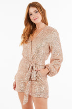 Load image into Gallery viewer, Time To Sparkle Rose Gold Sequin Romper