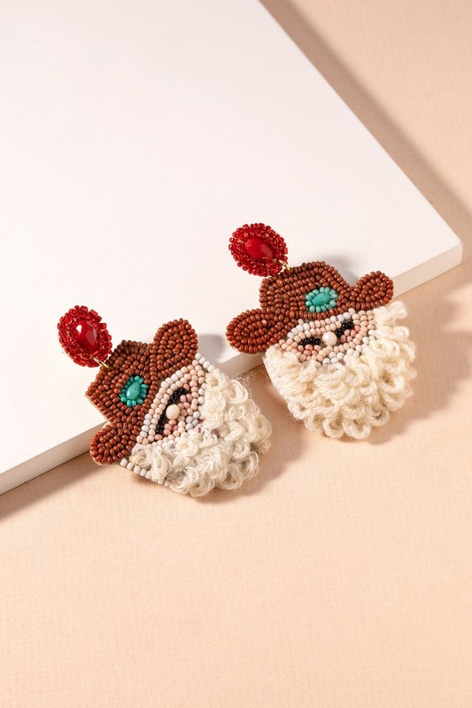 Howdy Santa Beaded Earrings