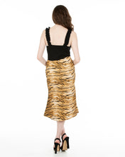 Load image into Gallery viewer, Go All In Satin Tiger Print Midi Skirt
