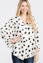 Load image into Gallery viewer, LAST ONE! Cooler Days Cheetah Print Bubble Sleeve Top - Ivory