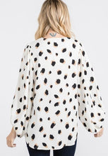 Load image into Gallery viewer, LAST ONE! Cooler Days Cheetah Print Bubble Sleeve Top - Ivory